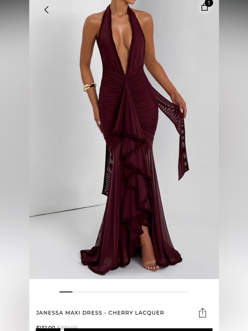 Babyboo Janessa Maxi Dress – Cherry Lacquer - Picture 3 of 8